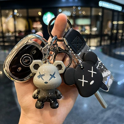 Car key bag — Key Protective Case Luna Bubble - electric-car-h-aurora-silver-single-shell-gray-violent-bear-black-door-key-cover