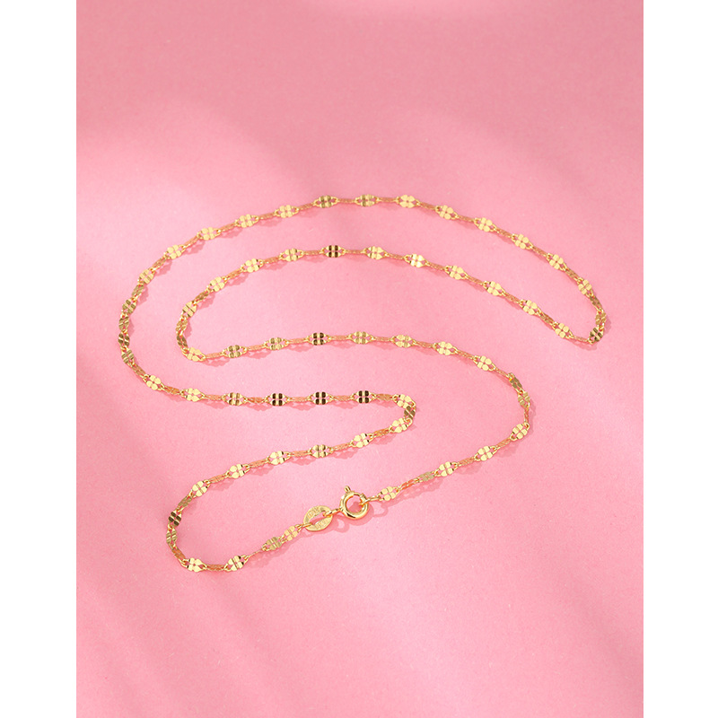 92 collar de plata esterlina mujer sin colgante caja de cadena de agua onda de semillas de melón Baotian octogonal cadena clavícula