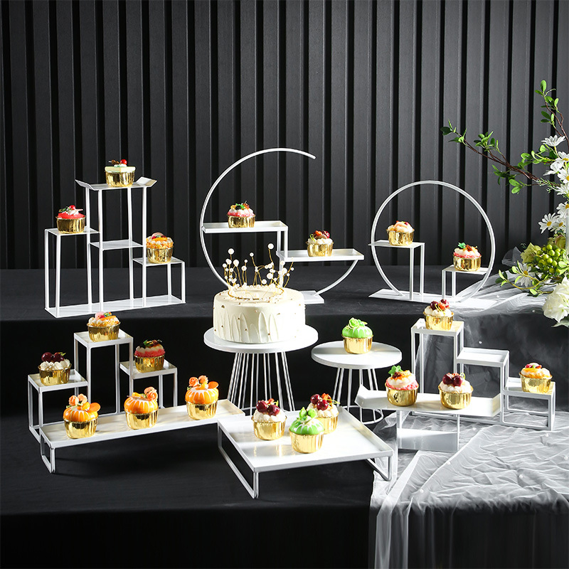 Estilo Europeo decoración de la mesa de postre soporte de exhibición de la boda postre comida fría pausa para el té pastel estante de la tarde Merienda de pie image 14