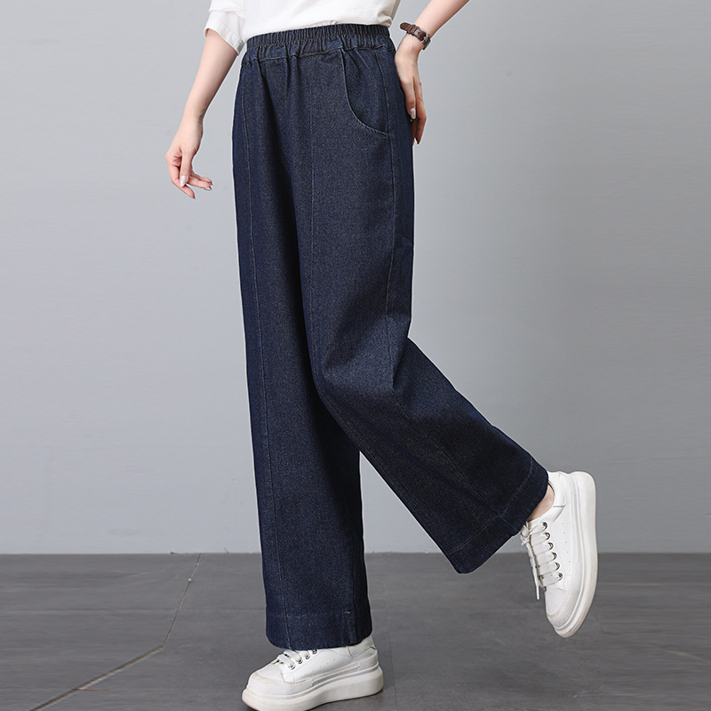 Straight Leg Jeans Women's Mother Spring and Autumn 2024 New Middle-aged Fashion Casual Loose Skinny Pants