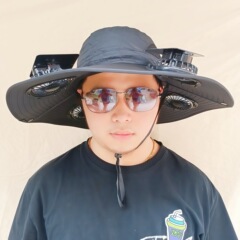 ソーラーファンキャップ釣り帽メンズアウトドア登山帽紫外線防止サンシェード漁師帽扇風機付き帽子