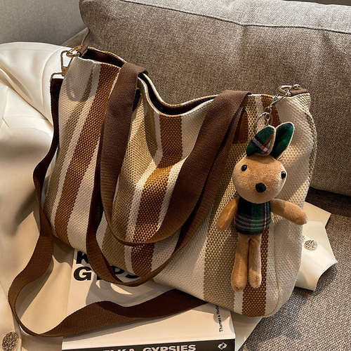 This year's popular bags for women large capacity 2024 new fashion versatile shoulder bag canvas class commuter tote bag