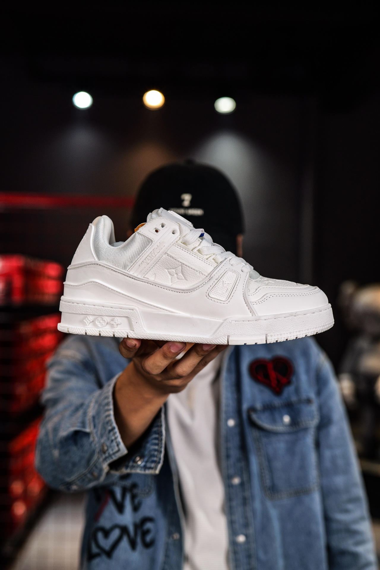 Caja de cajones casa de burro entrenador impresión de moda de suela gruesa elevación de zapatos deportivos pareja universal para hombres y mujeres skate