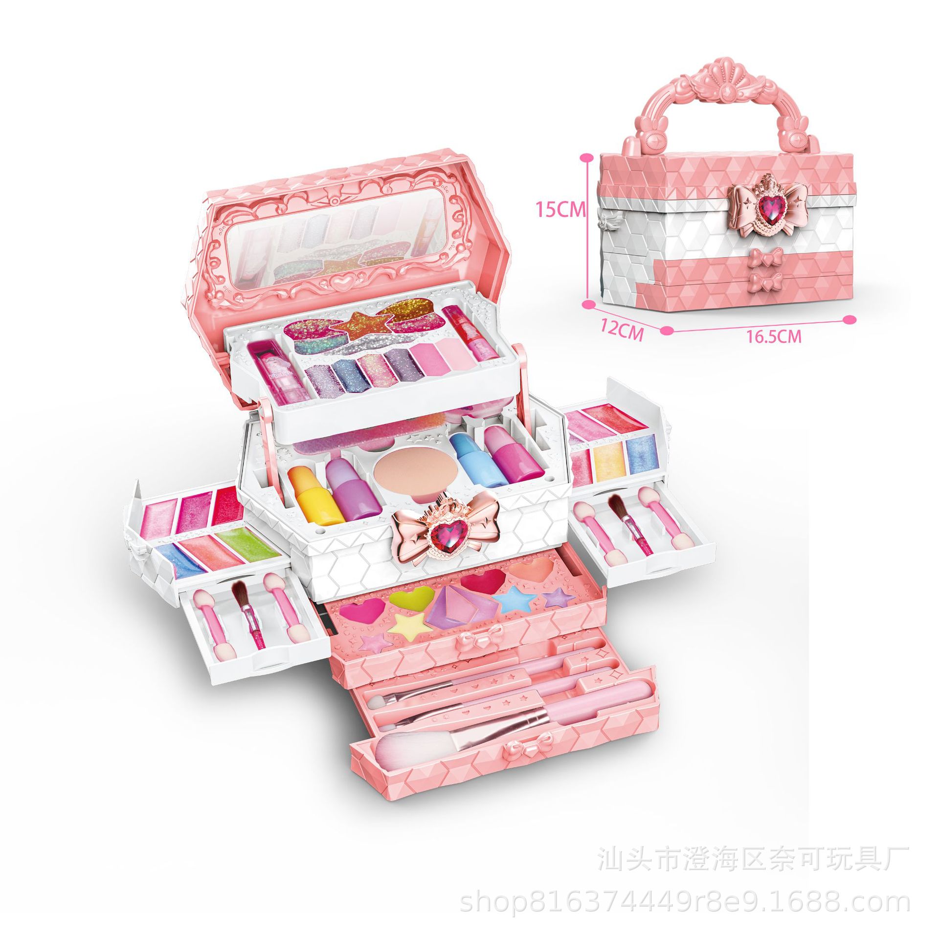Transfronterizos amazon niños maquillaje juego de juguetes de maquillaje para niñas caja de maquillaje de sombra de ojos lápiz labial