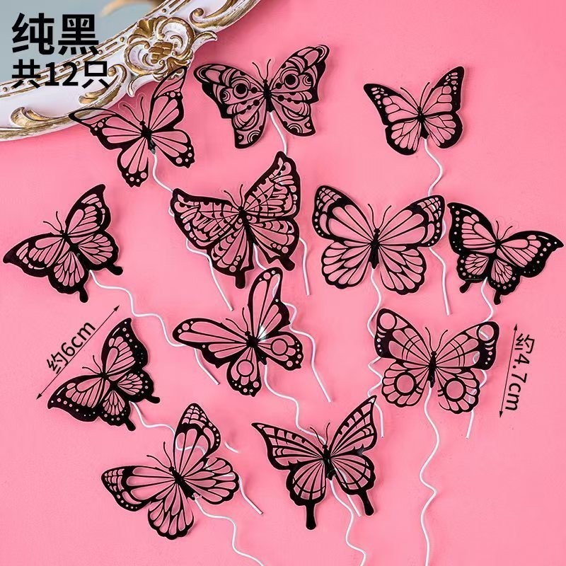 2025 Día de la Madre Gota de agua Diamante Corona Pastel Decoración Adornos Vista trasera Madre Acrílico Plug-in Mariposa Vestir