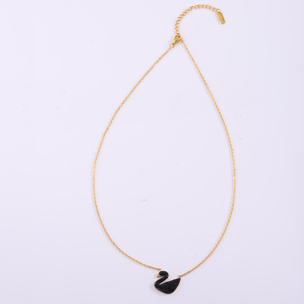 Collar de acero de titanio para niñas de alto nivel Shijia Swan no se desvanece la tendencia de moda universal collar elegante al por mayor image 6