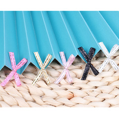 廠家批發一分雙銀邊緞帶蝴蝶結禮品喜糖盒diy手打結量大從優