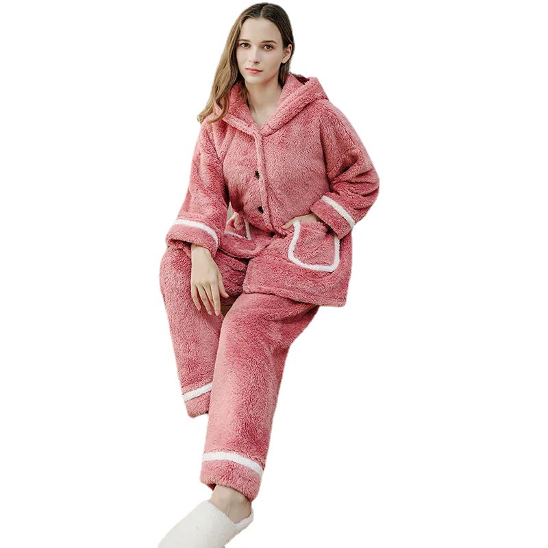 Home Coral Fleece Pajamas - Black
