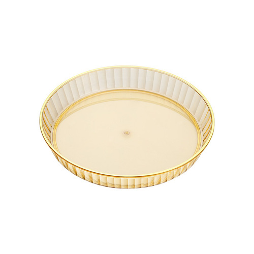 Internet celebrity light luxury fruit plate thickened PET plastic full pattern plate household snack plate gilded edge dry fruit plate