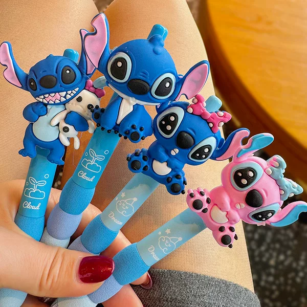 Stitch Gel Pen Cute Doll Pendant Pen Primary School Student Gift Prize Press Pen Foreign Trade Cross-Border Wholesale.