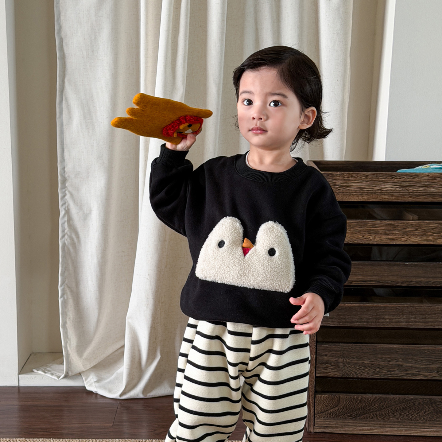 Penguin fleece sweatshirt (one-piece fleece)
