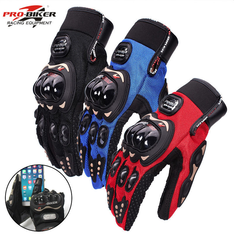 Guantes de moto todoterreno primavera y verano dedo completo antideslizante resistente a la caída pantalla táctil transpirable Knight Racing medio dedo guantes