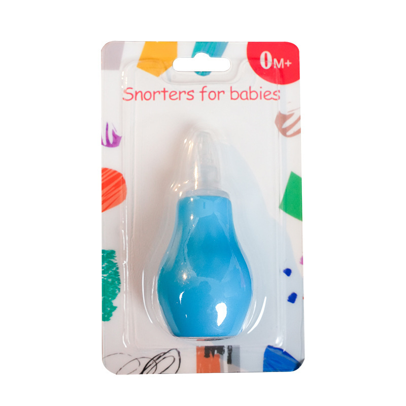 Inglés tarjeta-montado bomba recién nacido bebé aspirador nasal frío limpiador nasal silicona bebé aspirador nasal