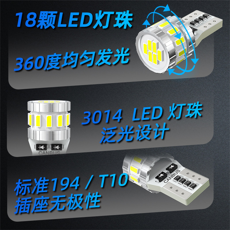 国境を越えた売れ筋車用 LED 読書灯 194 高輝度ワイドランプ t10 車サイドライト 24V デコードトラックバンライト|undefined