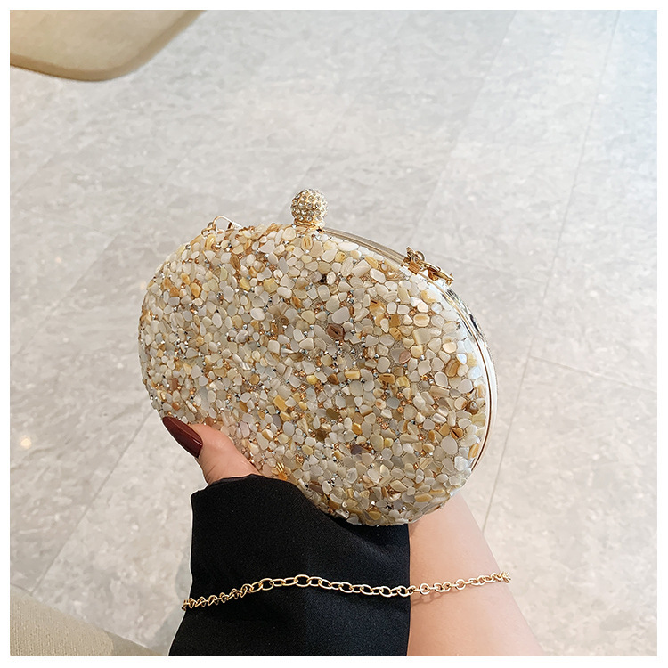 Bolsa de cena de diamantes transfronterizos mayorista de damas bolsa de cena de diamantes oval bolsa de fiesta de lujo bolsa de mano boda