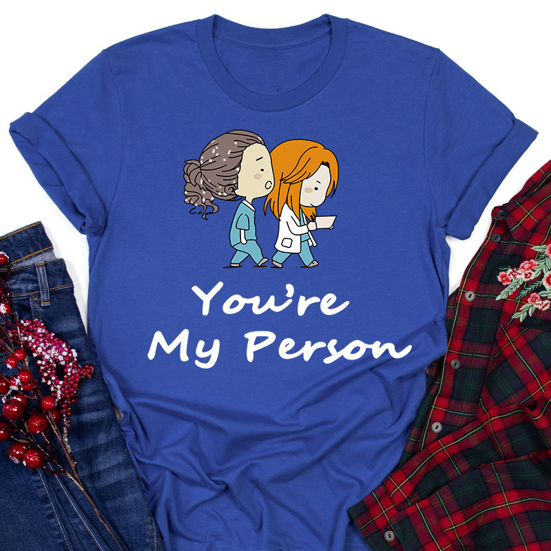 YOU re MY person Intern Grey Women's T-shirt Europe and the United States New Cross-border Foreign Trade Top
