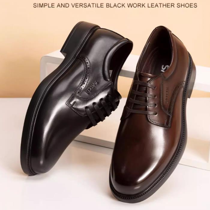 沙驰男鞋2025秋冬新款商务正装皮鞋德比鞋英伦系带时尚牛皮鞋潮男