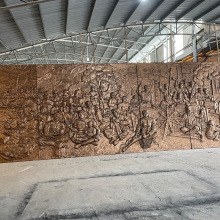 玻璃钢仿铜浮雕设计室内景区广场校园历史文化背景墙装饰