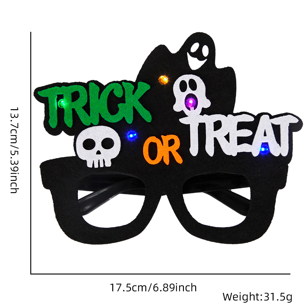 Gafas de calabaza LED con luces para Halloween 2025, gafas brillantes para niños y adultos, decoración para fiestas de disfraces de fantasmas.