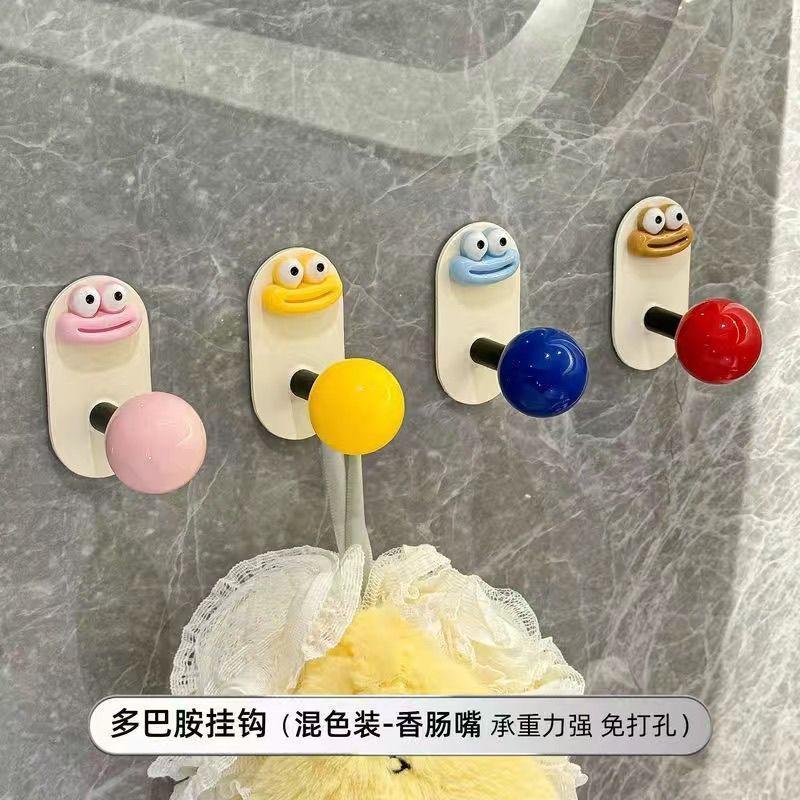 浴室パンチフリーサクションカップフック浴室強粘着衣類フック帽子収納粘着フックジュエリーフック|undefined