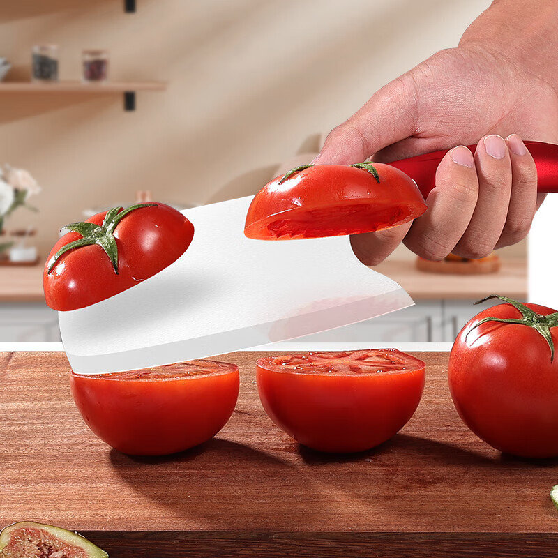 Cuchillo de cocina de cerámica infantil a prueba de oxidación cuchillo de carne cuchillo de cabeza de pez cuchillo de alimentación auxiliar cuchillo de cabeza de pez de cerámica de mango rojo por defecto