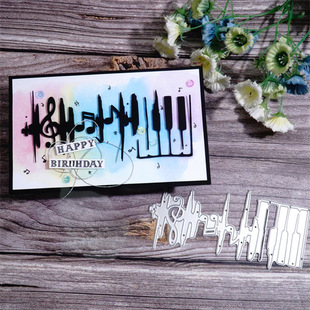 Handbook Decoration Note Style Piano Key Metal Carbon Steel Knife Mold Cutting Handmade Paper Art Embossing Knife Mold Cross-Border Delivery