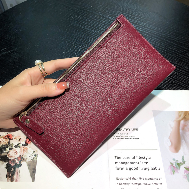 Genuine Leather Long Wallet For Women With Multiple Card Slots_voghion.com