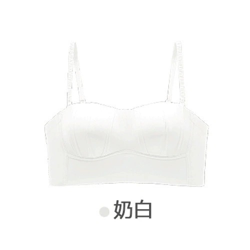 夏季薄款无肩带无痕内衣少女抹胸小胸防走光聚拢一体杯无钢圈文胸|undefined