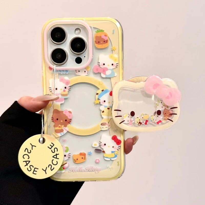 Kt Cat Suitable for Samsung S23Fe Mobile Phone Case S25Ultra/S24Plus/S21 Magnetic Suction 3 Apple 17Promax