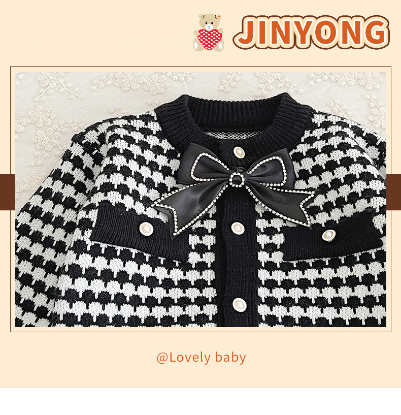 JINYONG Capispalla per ragazze con fiocchi, piccoli maglioni profumati a vento per l'autunno e l'inverno Nuovi vestiti per bambini_voghion.com