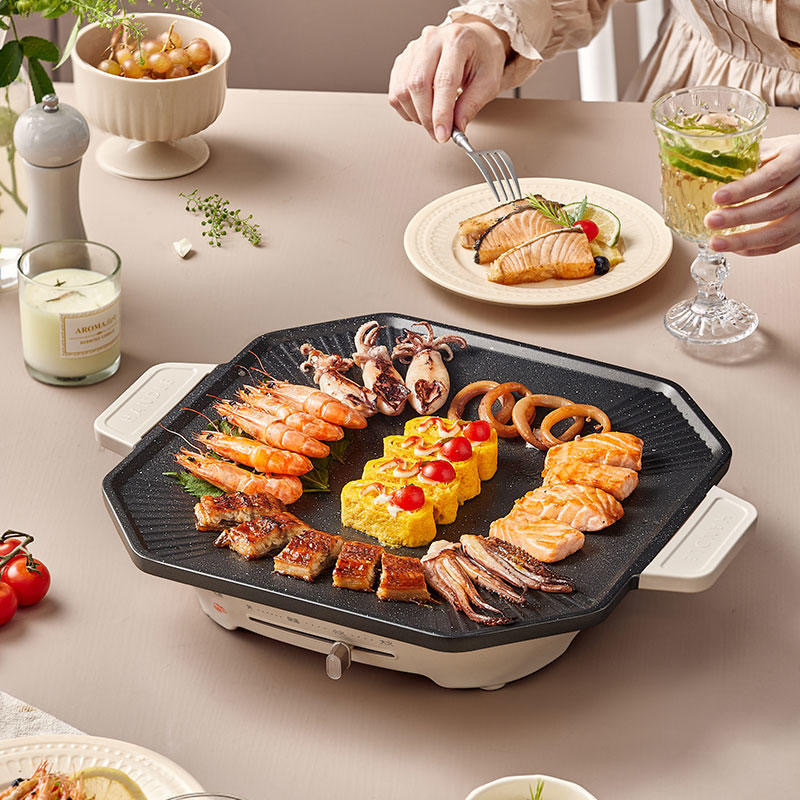 熊電気焼き皿家庭用焼き鍋焼肉皿電気オーブン焼肉八角焼き皿DKL-E12Y2|undefined