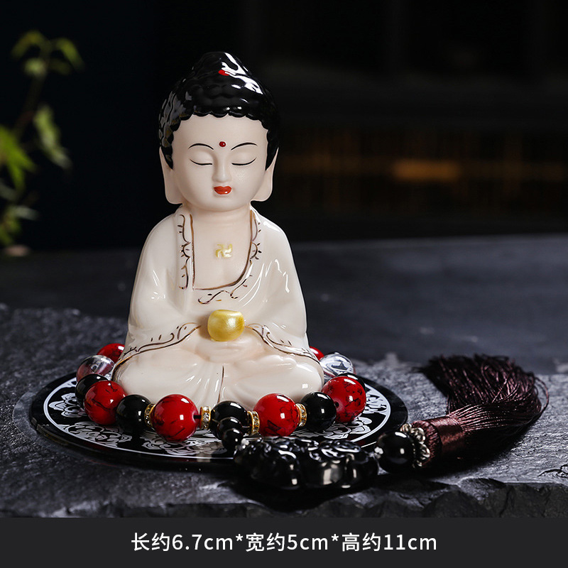 Maitreya Buddha Sitting in Meditation, Maitreya Buddha Ceramic Statue, Large Belly Buddha for Peace and Safety, Wholesale Manufacturer, Car Decoration