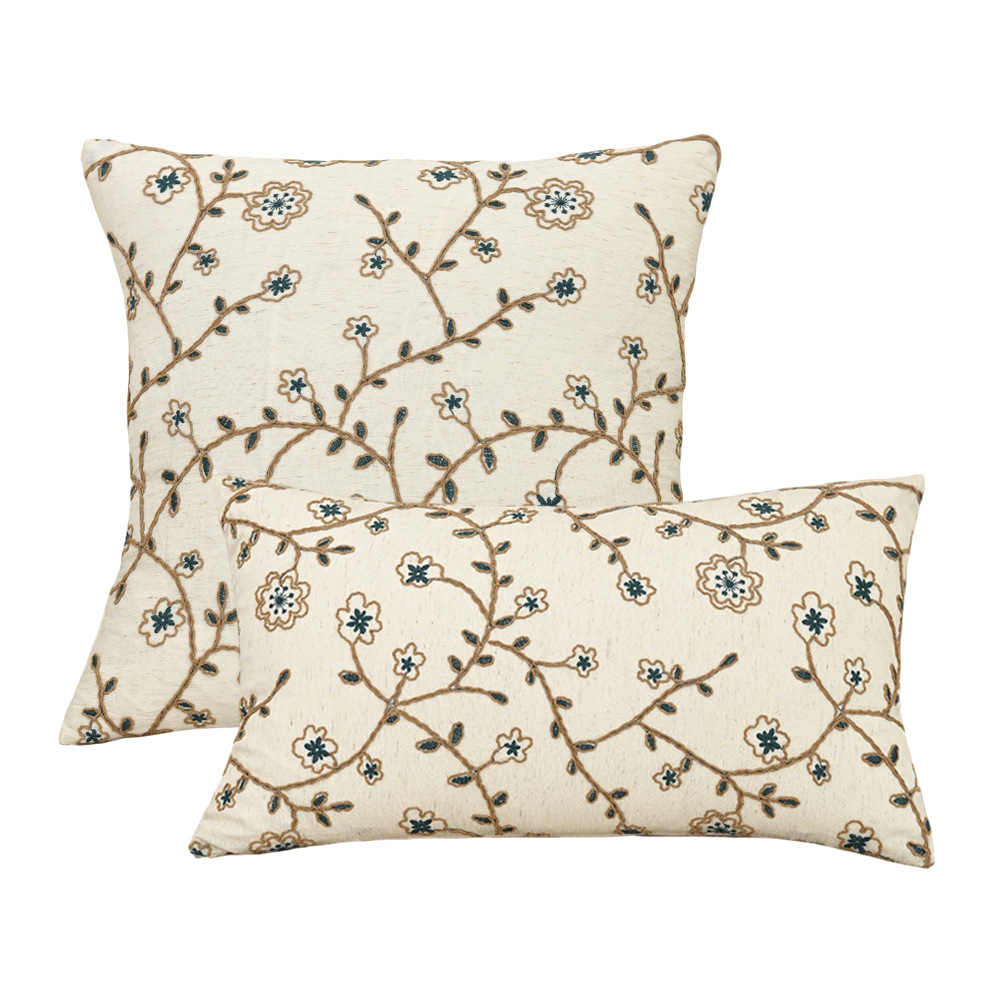 Cross-border nórdico ins almohada bordada floral bohemia retro sala de estar sofá dormitorio cojín de fiesta diaria