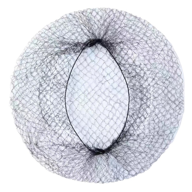 Black ultra-fine invisible hair net female flight attendant children's dance drama coil hair net hair pocket independent packaging wholesale