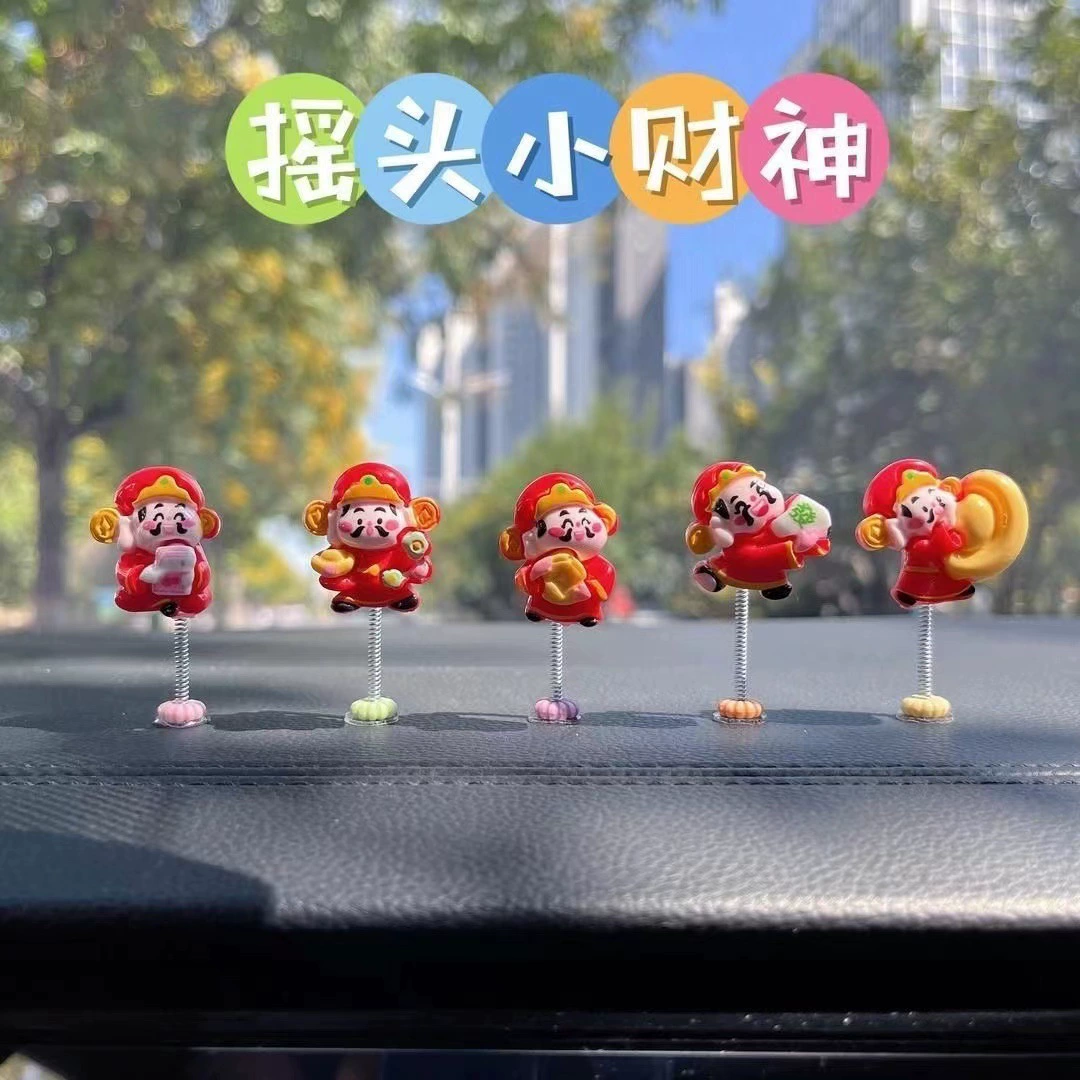 Meng Fun покачал головой милый маленький бог богатства, украшение интерьера автомобиля, автомобильная приборная панель, украшение навигационного экрана