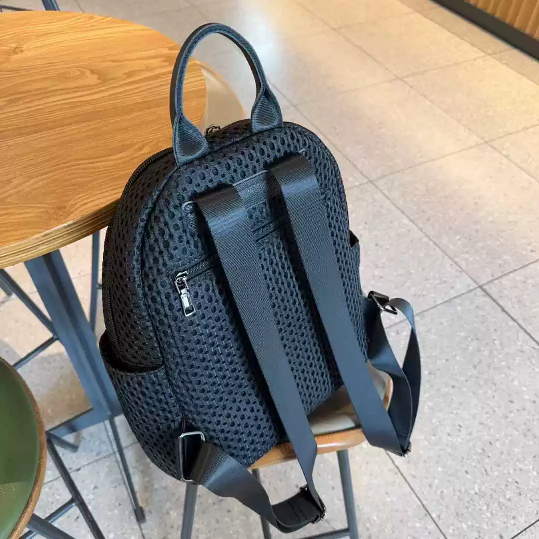Denim capacious backpack, patch for leisure, one-shoulder bag, bag strap, new collection