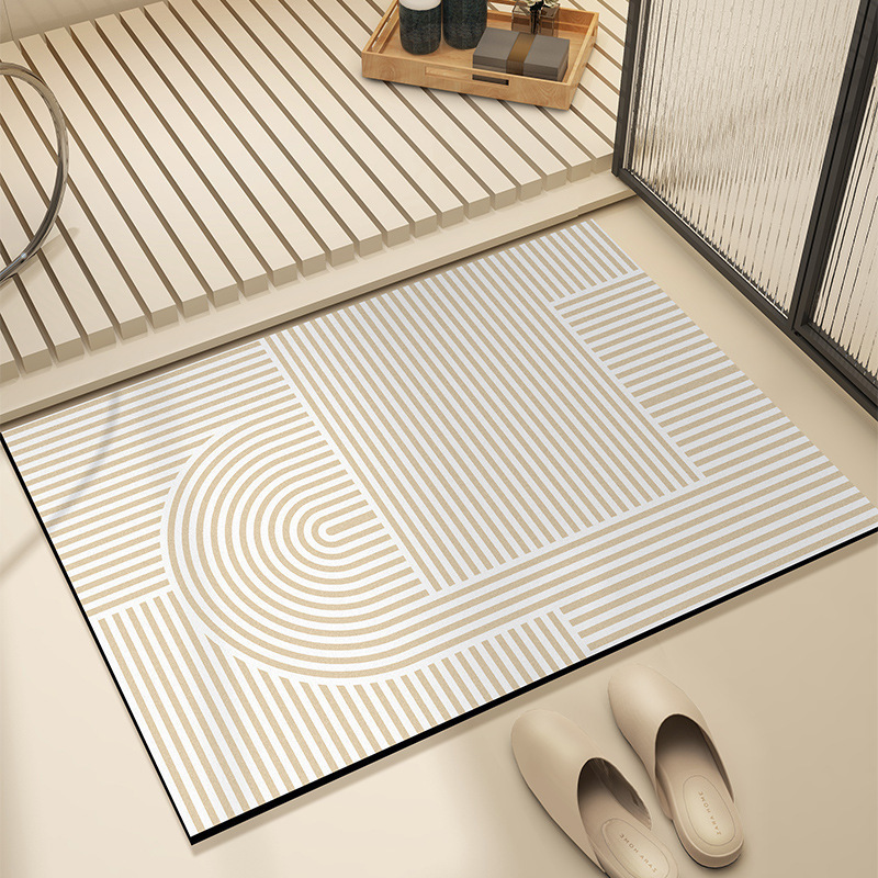 Alfombra de baño de lujo ligera de alta calidad, puerta de baño absorbente de agua resistente al desgaste antideslizante alfombra de barro de diatomas doméstica