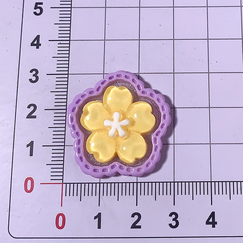 Doble capa de brillo fino accesorios de resina de flor pequeña caja de teléfono celular crema pegamento DIY cabello cabeza cuerda taza de agua material colgante hebilla de zapatos