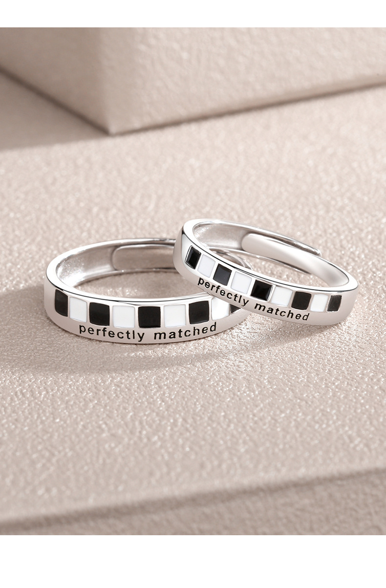 Fashion Letter Plaid Sterling Silver Plating Rings 1 Piece