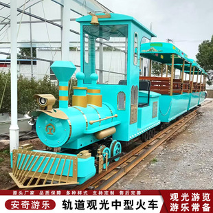 2025 new medium and large simulation rail train outdoor farm net red steam electric sightseeing small train factory