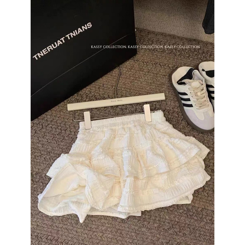 春日夏季芭蕾风软妹甜美蕾丝花边设计蛋糕感小众蓬蓬半身裙裙子|undefined