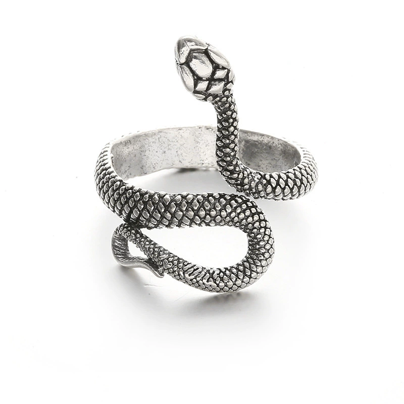 Adjustable Retro Snake Ring, Alloy with Gold Plating, Punk Style, One Size