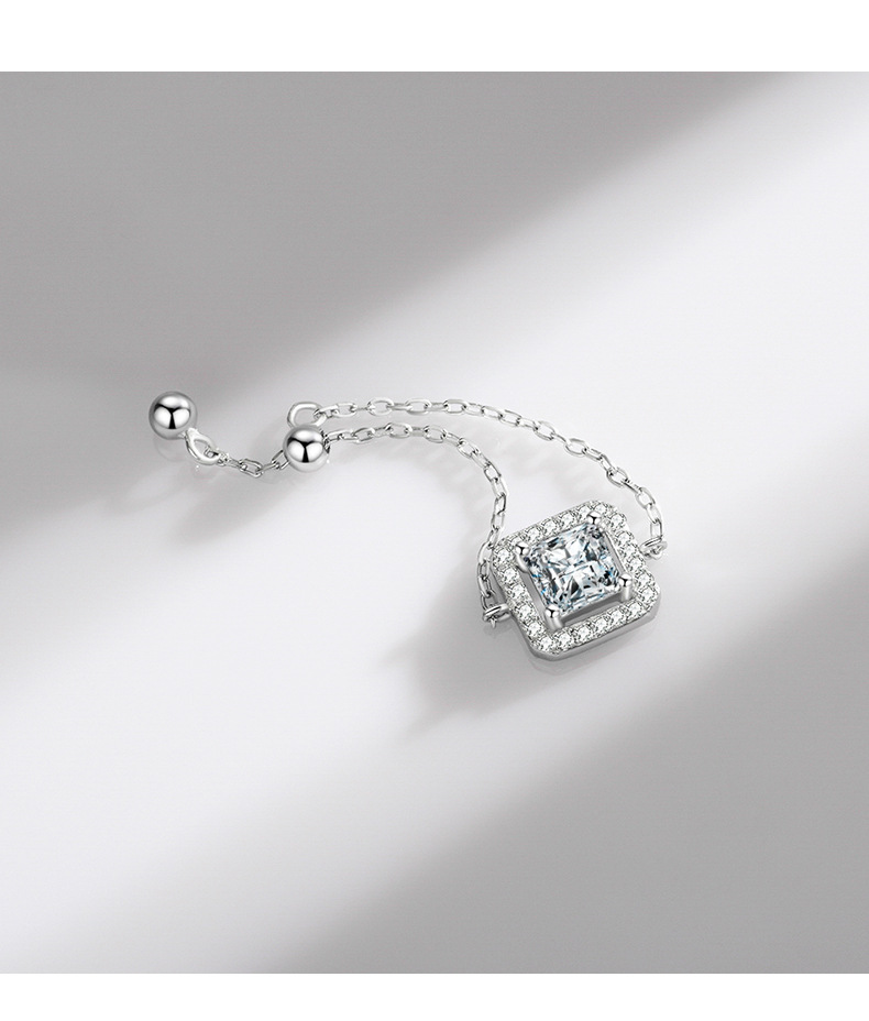 Simple Style Geometric Sterling Silver Inlay Zircon Open Ring 1 Piece