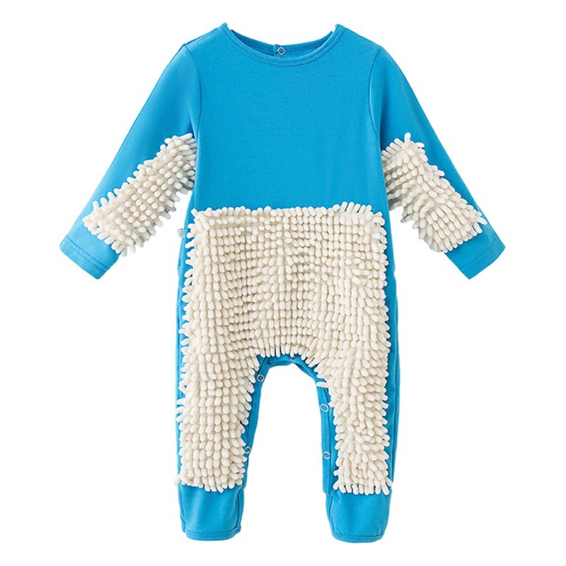 2024 новая одежда для мытья полов для мужчин и женщин, одежда для ползания из чистого хлопка, детские комбинезоны, весенне-летняя европейская и американская антигрязная одежда для швабры