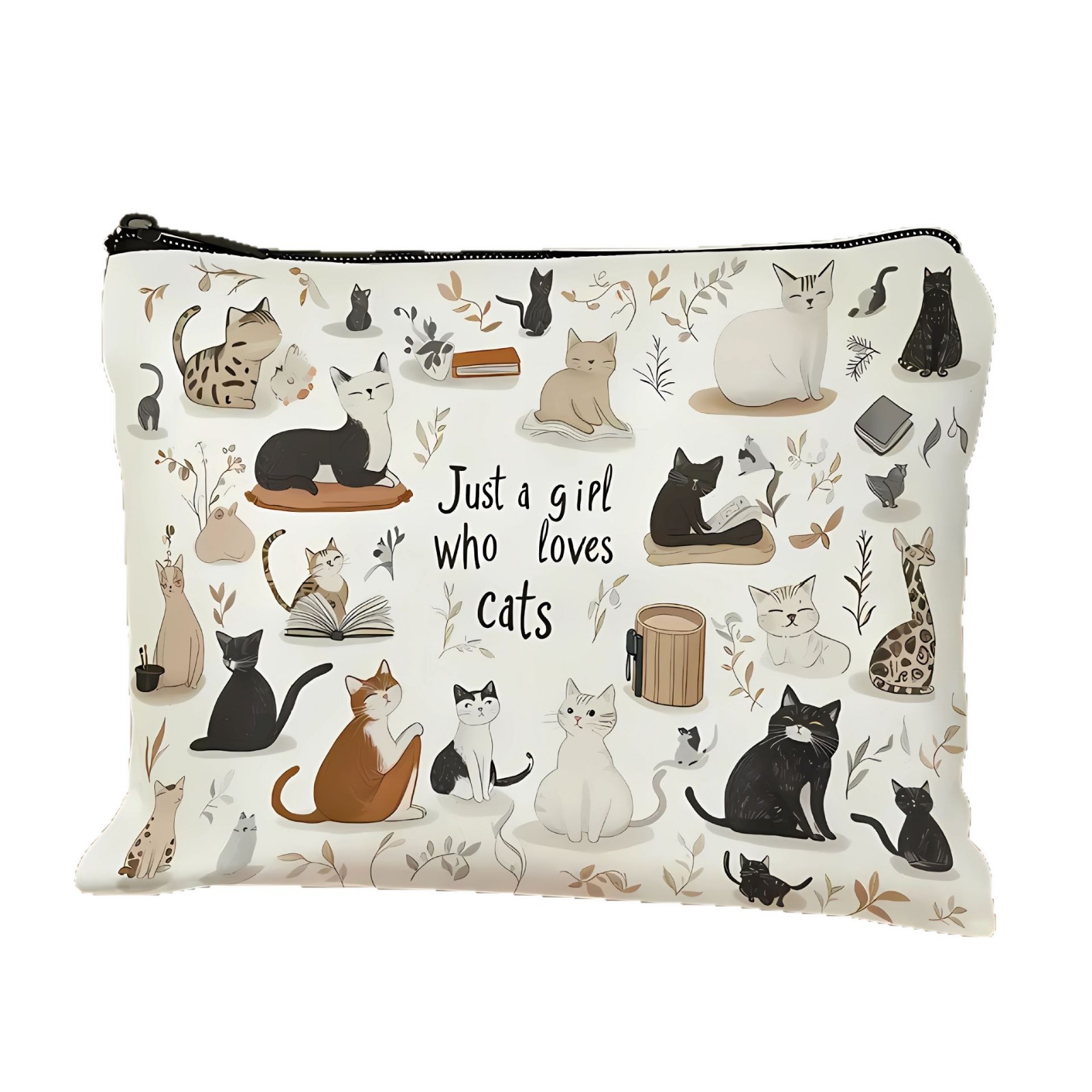 Amazon Hot Sale Pattern de gato completo, bolsas de maquillaje de animales, bolsas de mano, bolsas de lavado, bolsas de tela