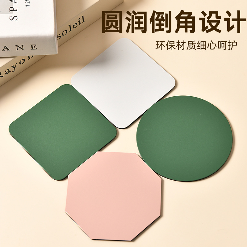 Stainless Steel Anti-Scald Coffee Cup Mat, Water Cup Non-Slip Mat, Nail Art Palette, Metal Heat Insulation Mat, Custom Logo