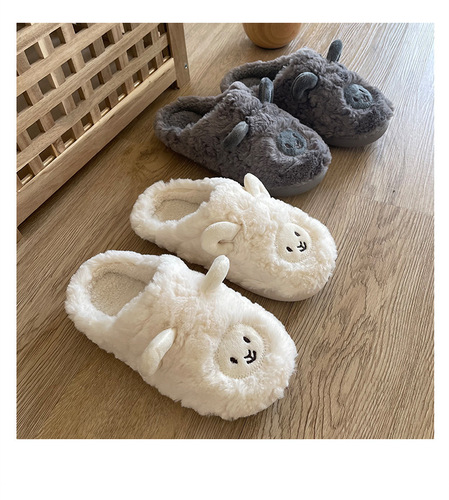 Cotton slippers for women, cute cartoon girly heart, winter indoor home, soft bottom plush, couple dormitory, cotton slippers for men, winter