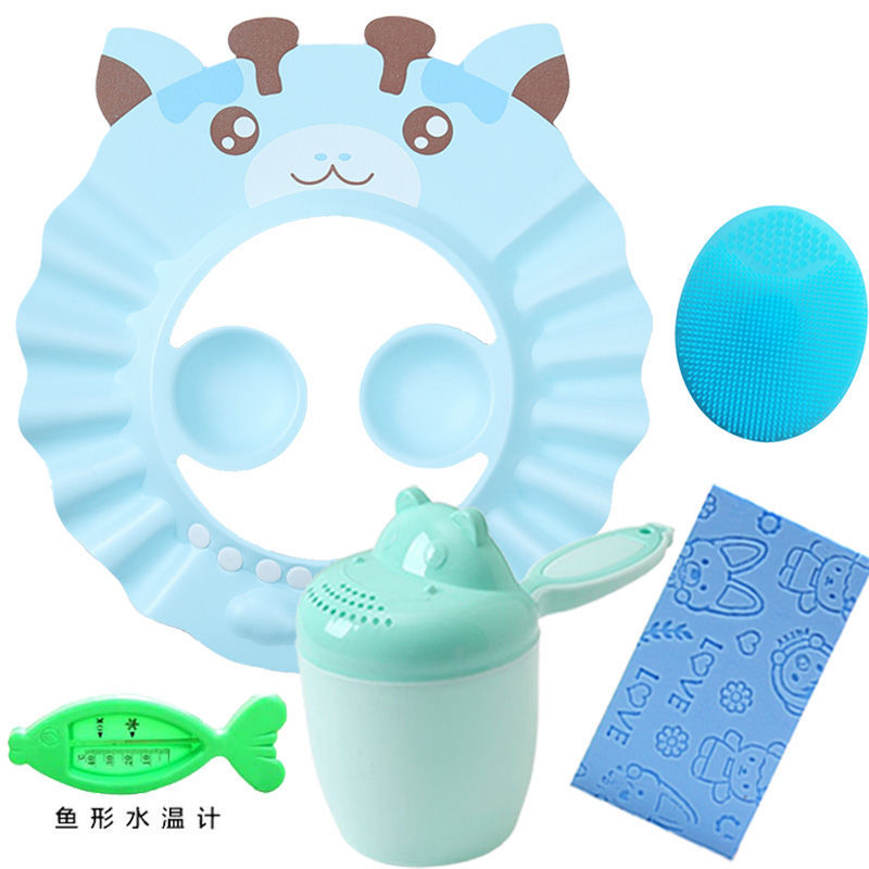 만화-베이비 블루 (귀 보호) + 4 피스 세트