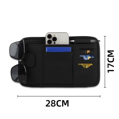 Storage Bag, Leather Car Glasses: Car Glasses Clip/Bill Clip