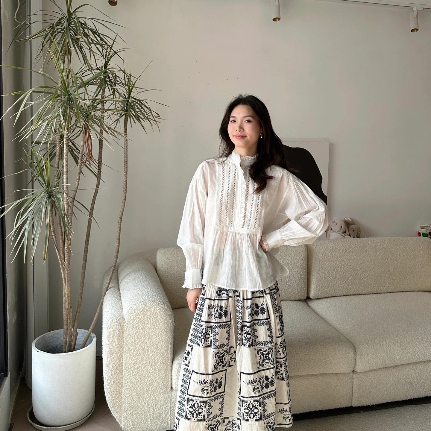 春季新款Ra南油工厂气质森系文艺名族风优雅少女立体刺绣半身裙